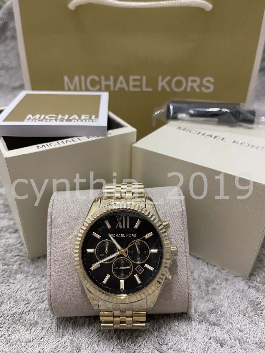 New Michael Kors MK8286 Lexington Chronograph Black Dial