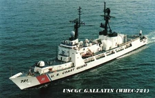 Postcard USCGC Gallatin WHEC-721 Coast Guard Cutter