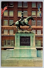 Vintage Postcard DE Wilmington Caesar Rodney Statue Chrome