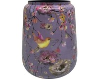 Blumentopf Blumenvase Vogel Metall 21 X 21 X 24,5 Cm Lila