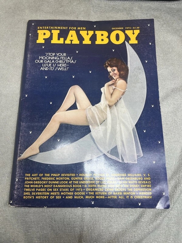 Playboy December 1973 Playmate Christine Maddox, Gala Christmas, Barbie's Back