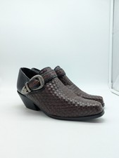 Code West Women  s Woven Brown Mules W Buckle Detail Size 6 M - MADE IN BRAZIL