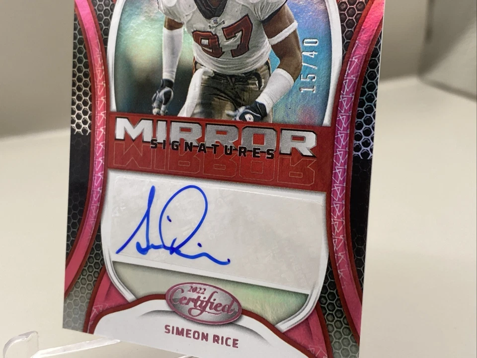 2022 Panini Certified. Simeon Rice. 15/40 Auto Pink Mirror - Image 4 of 4