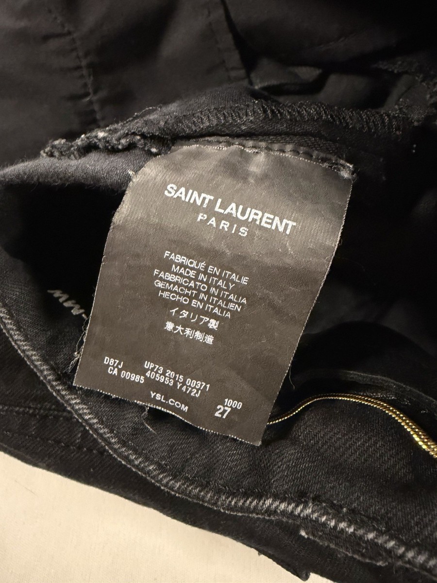 Saint Laurent Hedi Slimane D05 Multi Zip Denim Jeans Pants Black