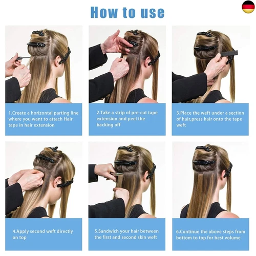 EBANKU 240 Stücke Ersatztapes für Tape In Hair Extensions Ersatztapes K - Bild 6 von 7