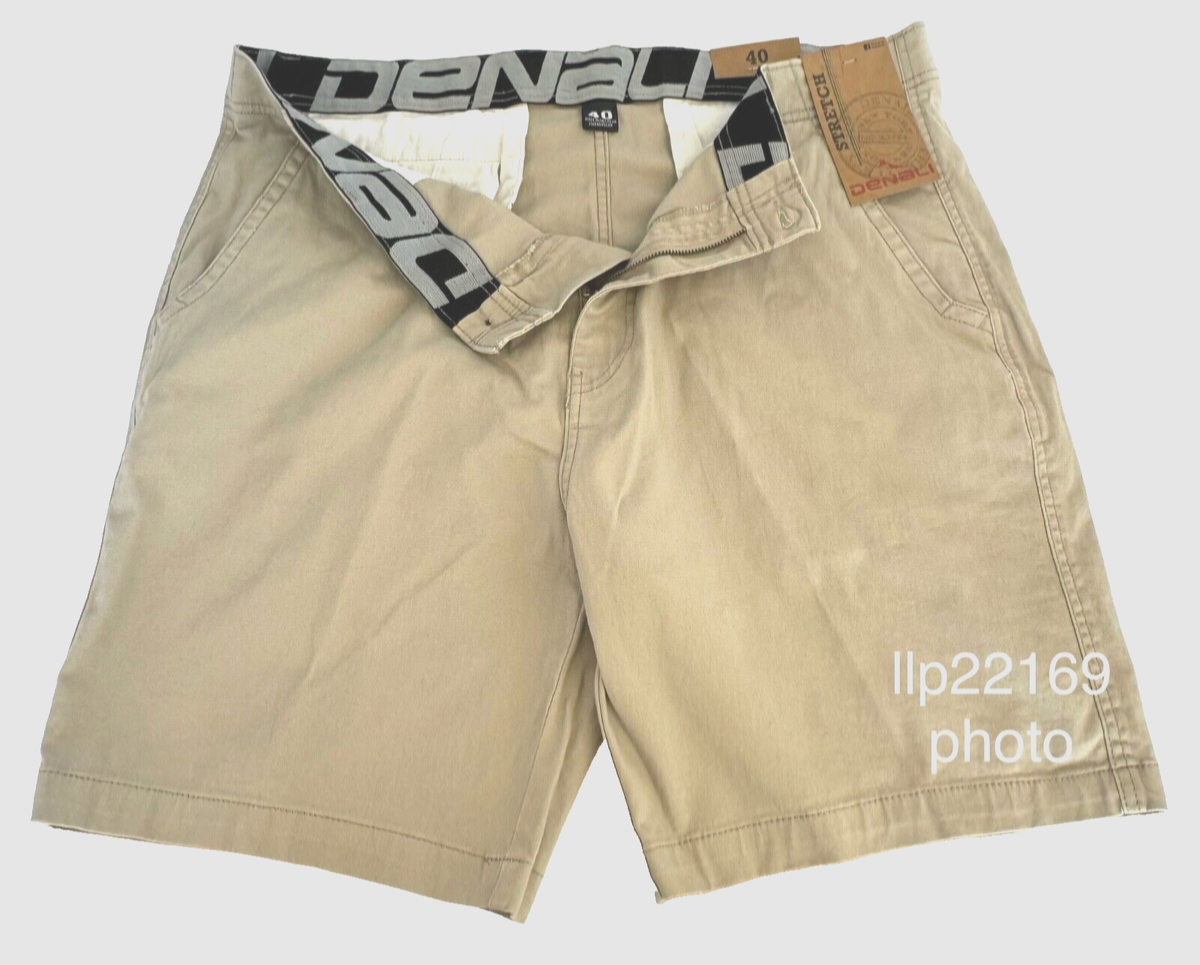 DENALI Men's Shorts (SIZE 40) Stretch Waist Flat Front TAN SUEDE - Main Image