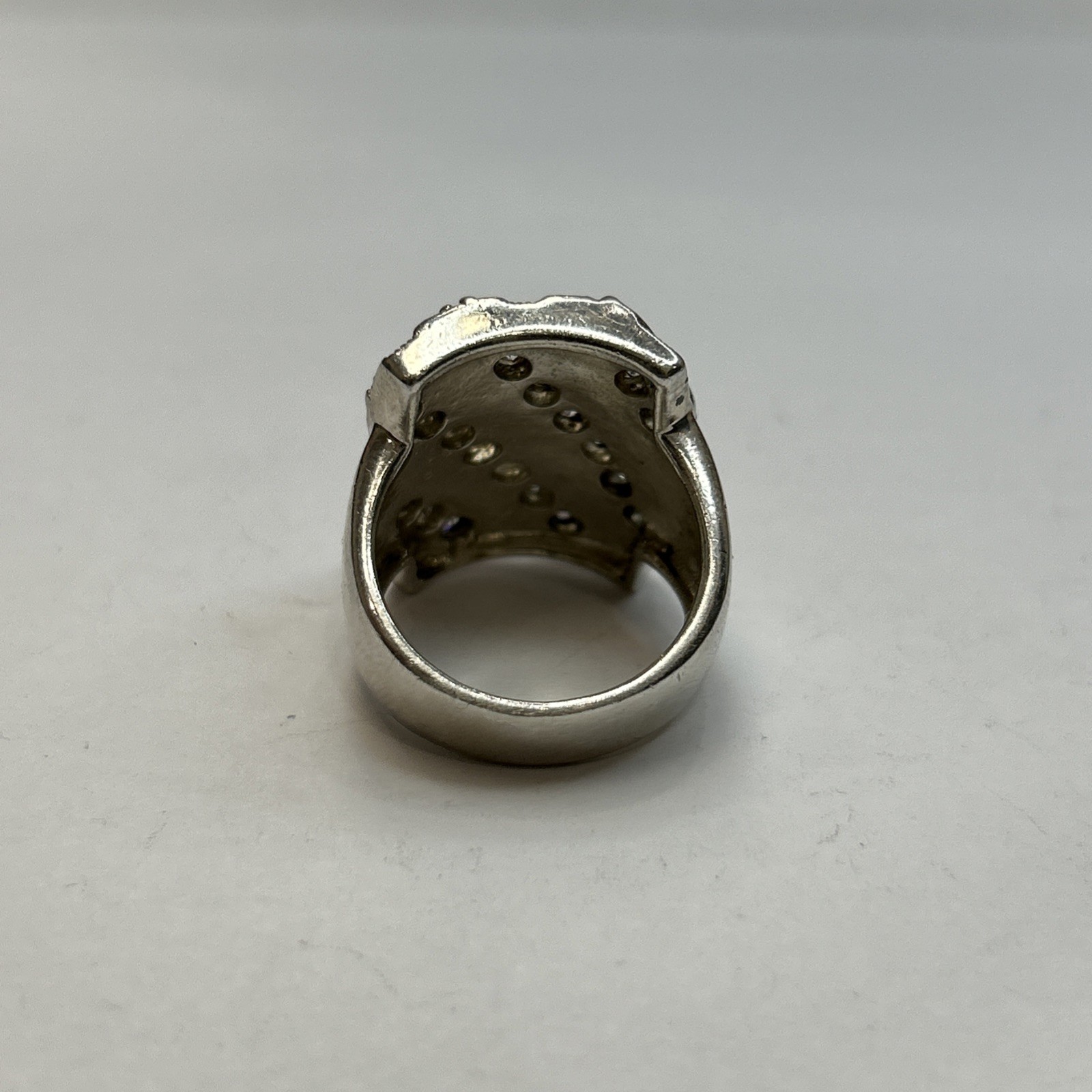 .925 Solid Sterling Silver CZ Diamond Ring - image 4