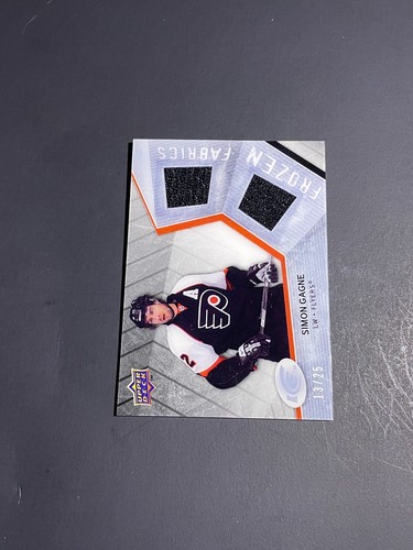 2008-09 Upper Deck Ice Simon Gagne #/25 Frozen Fabrics Game Used Patch Card #SG