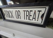 Trick Or Treat Sign Decor Wood/Metal
