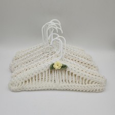 10 Vintage Granny Crochet Knit Yarn Covered plastic Hangers CottageCore