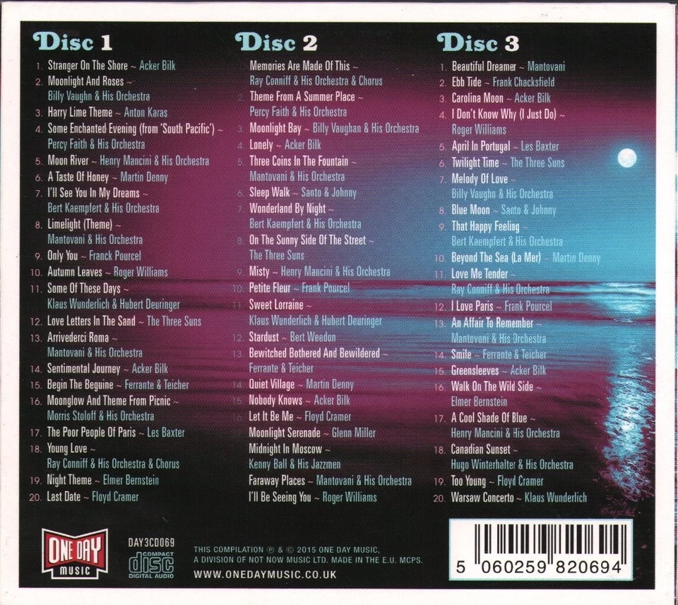 Various Artists Music By Moonlight triple CD UK One Day Music 2015 60 - Image 2 of 2