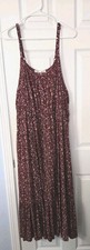 Wallflower Womans Spaghetti Strape Maxi  Dress Size 3X Burgundy Florial