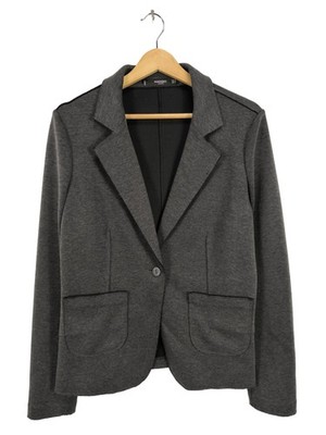 MANGO BASICS Strickblazer Damen Blazer Gr. DE 38 hellgrau Casual-Look