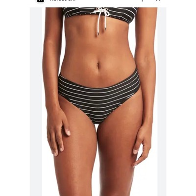 Sea Level Stripe Mid Rise Bikini Bottoms (New)