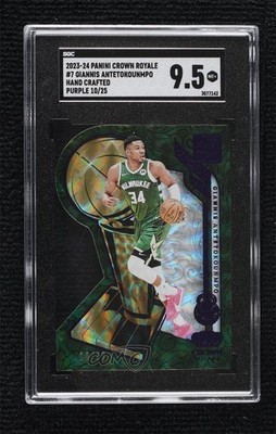 2023 Panini Crown Royale Hand Crafted Purple 10/25 Giannis Antetokounmpo #7 11ye