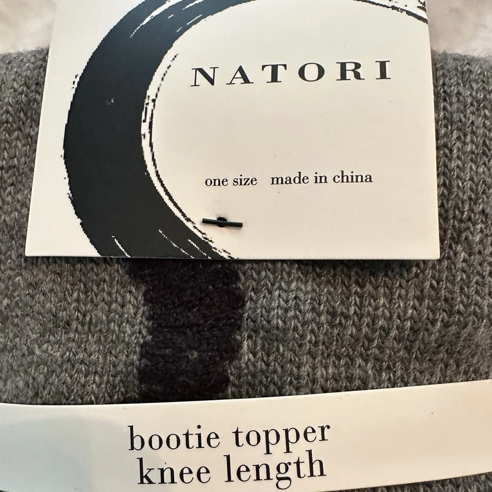 NUEVO CON ETIQUETAS Calcetines Natori Negro Y Gris Bota Topper Talla Única Hasta la Rodilla Foto 4 de 4