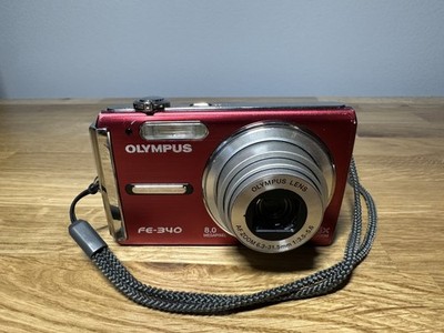Olympus FE-340 Red 2.7'' Screen 8.0MP 5x Optical Zoom Compact Digital Camera. 