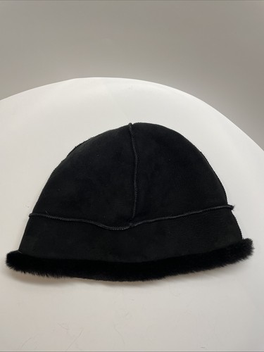 Barneys New York Black Sheepskin Bucket Hat Lammfellbesatz - Luxe Wintermütze - Bild 2 von 9