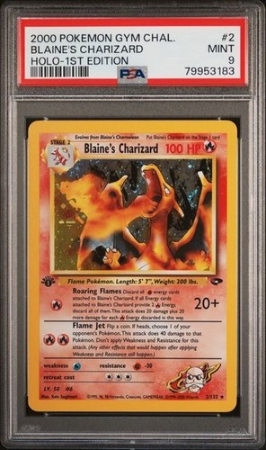 Blaine's Charizard (1st Edition) graded PSA 9 for sale on eBay