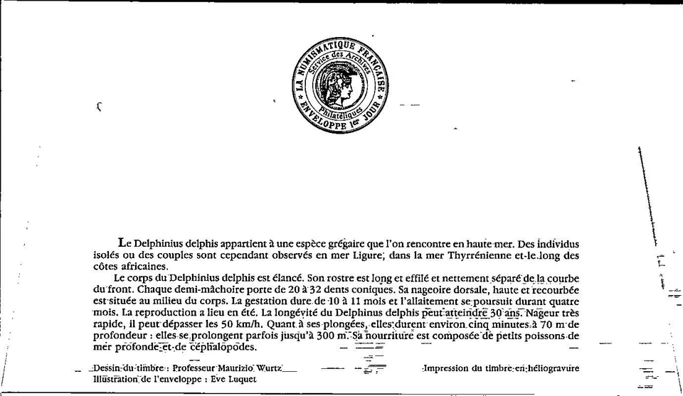 Mónaco SC# 1813 FDC 1992 Mediterraneans Cetáceos El Delfín Común - A02809 Foto 2 de 2