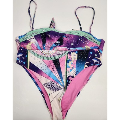 Agua Bendita Penelope and Fuzzy Bikini Set in Eter Stars Pink Size 3XL NWT