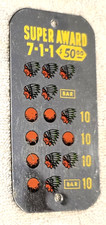 Original Jennings 7-1-1 "SUPER AWARD" $50.00 Slot machine Indian award plate