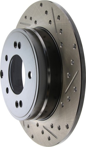 Stoptech 127.51021L, One Black Iron Stoptech Sport Slotted & Drilled Rotor Perfo - Picture 2 of 10