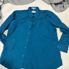 Berlioni Men's Teal Dress Shirt L