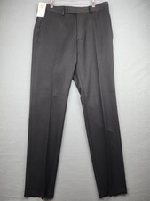 Reaction Kenneth Cole Dress Pants Mens 32x32 Black Slim Fit Flat Front NWT 85