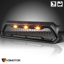 Fits 2012-2015 Toyota Tacoma Mesh Style Front Buumper Hood Grille W Led Lights