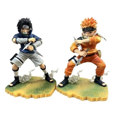 Naruto Uzumaki & Sasuke Uchiha Childhood GK PVC Figure Statue Anime Manga - Photo 1/4