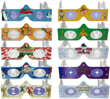 3D Christmas Glasses - 10 Pack - Hologram Holiday Images
