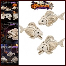Skeleton Fish Halloween Decorations 3 Pack, Animal Skeletons Halloween Decoratio