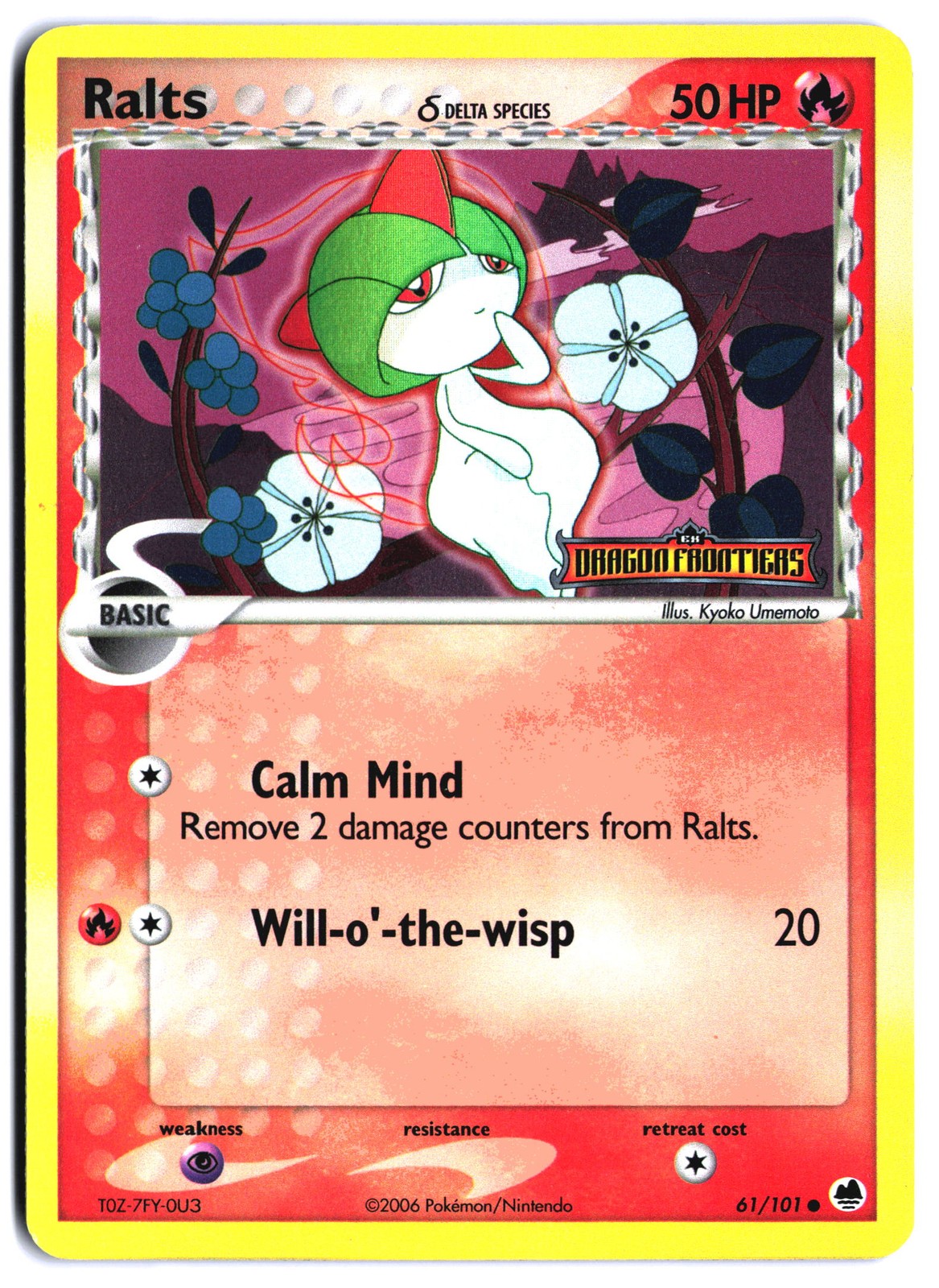 Ralts Delta Species Reverse Holo Rare Dragon Frontiers Stamp 61/101 LP