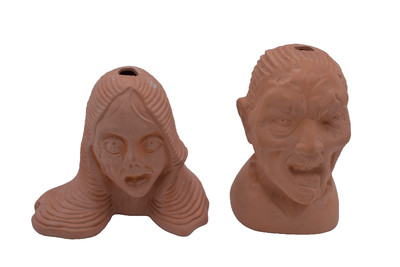 CHIA PET ZOMBIE Lot of 2 Loose Planters :  Lifeless Lisa & Creepy Holden