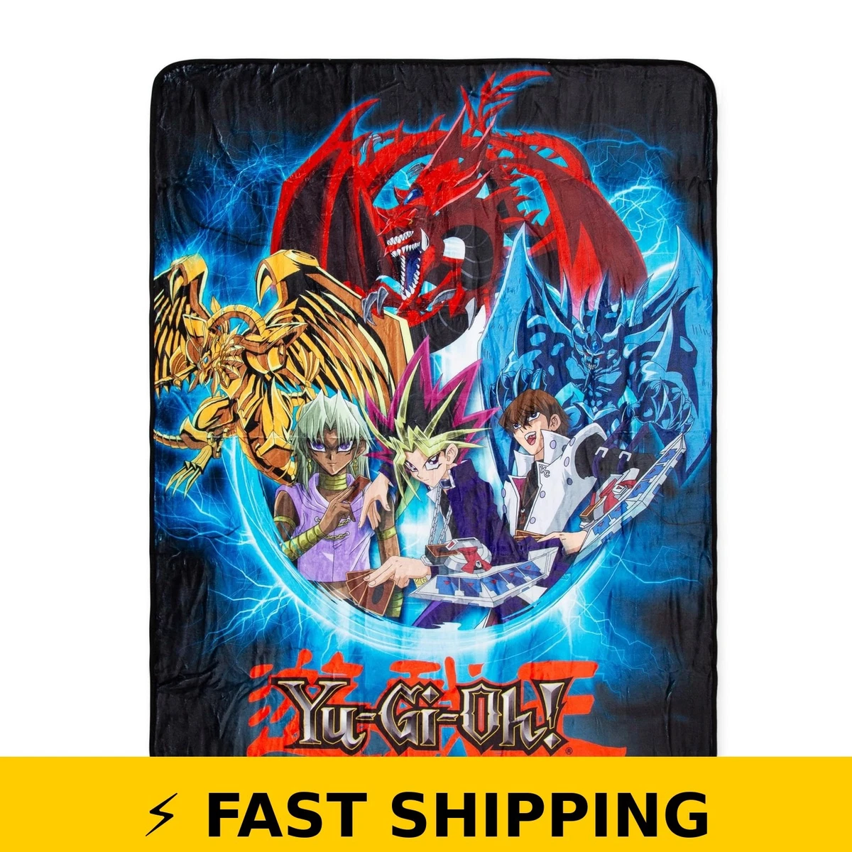 yugioh card throw Yu-Gi-Oh! Dark Magician Card Fleece Throw Blanket