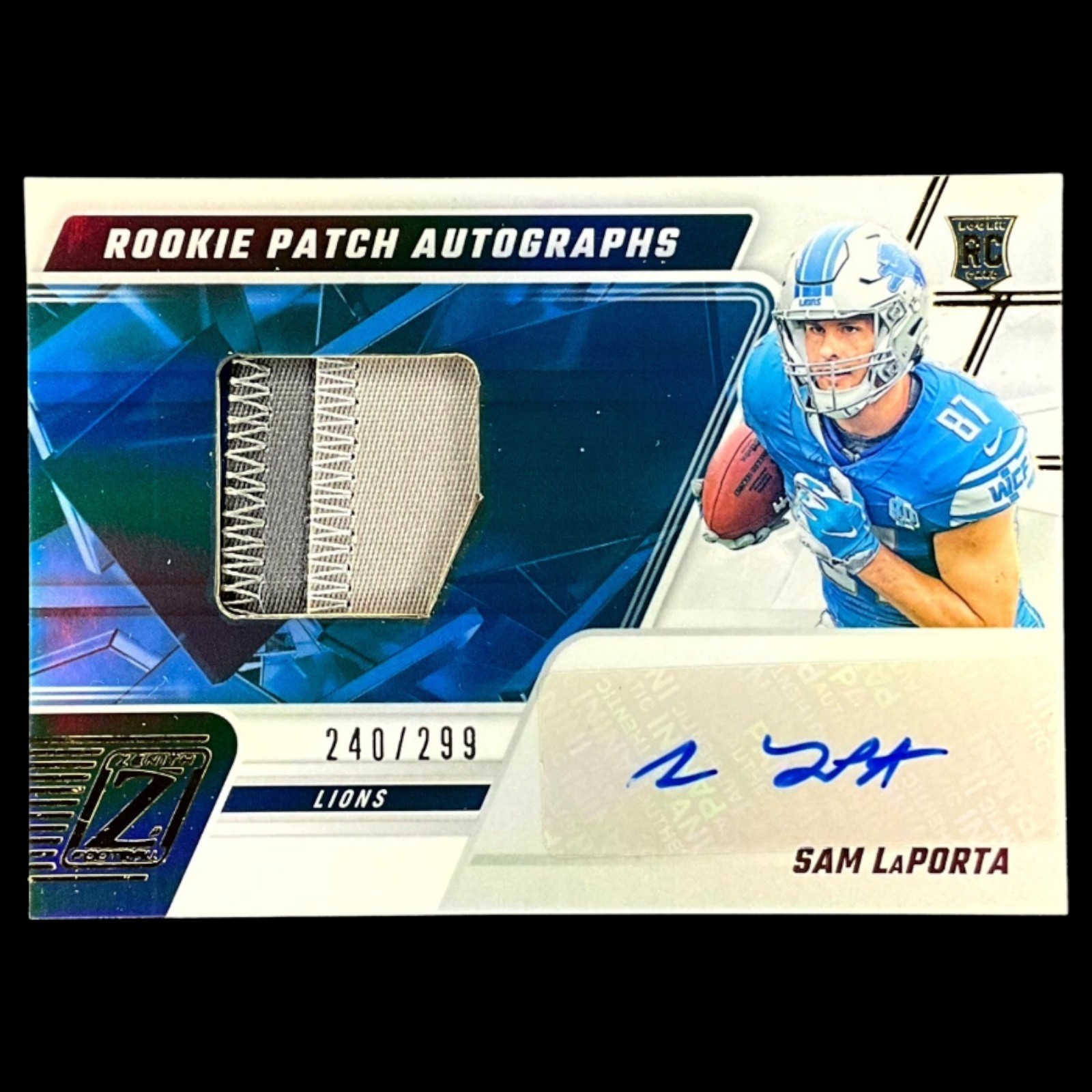 2023 Panini Zenith - Rookie Patch Autographs Sam LaPorta #231 /299 (AU, MEM, RC)
