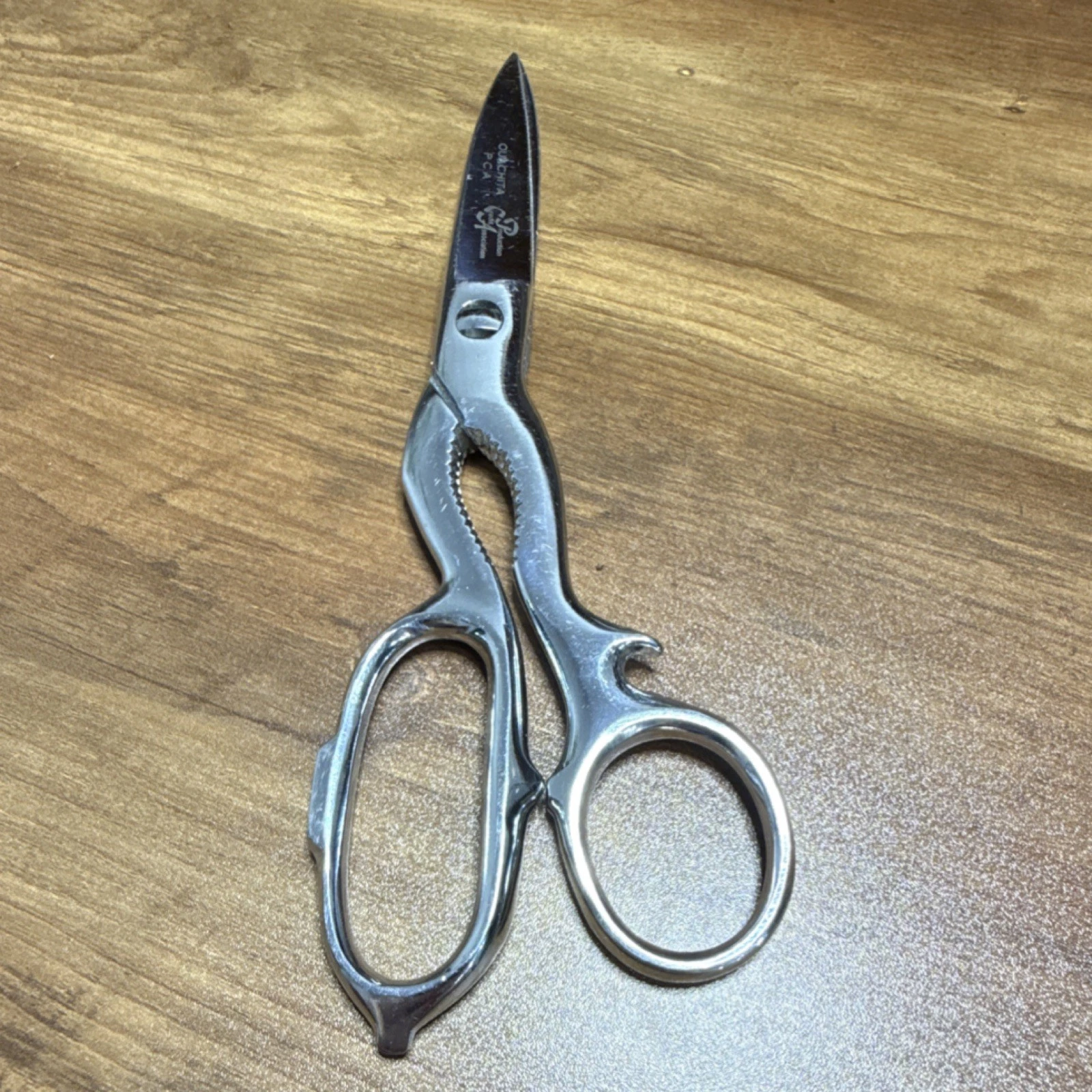 Ouachita PCA Kitchen Shears Scissors Edge Metal Silver with Plastic Sheath