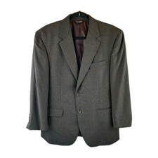 Jos A Bank Mens Brown Windowpane 100 Wool Sport Coat Suit Jacket Blazer 42S