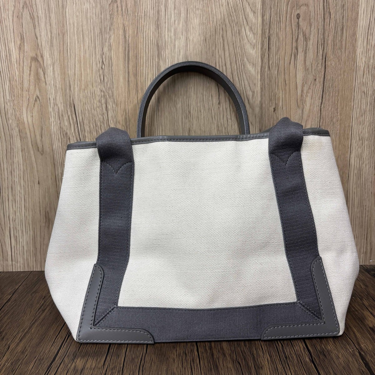 HJ 057 Pre-Owned Balenciaga Navy Cabas Canvas Tote Bag | eBay