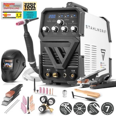 STAHLWERK Schweißgerät 2-in-1 Kombi AC/DC WIG 200 ST IGBT ARC/MMA-Inverter 200A