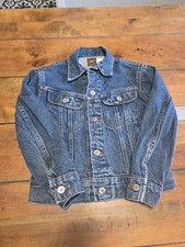 vintage lee riders denim jacket kids youth size 10 blue jean trucker usa made 90