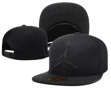 Jordan Jump Men's Casual Outdoor Flat Brim Hat Adjustable Hat Black