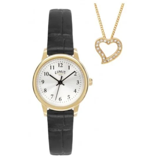 Ladies Gold Tone Gift Set inc Watch , Gold tone Pendant, By Limit 60067G