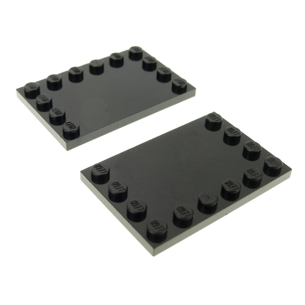 2x Lego Tile Modified 4x6 Black Studs on the Edges 4100378 6180