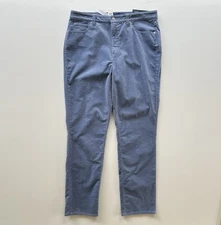 Talbots Flawless Corduroy Pants Womens 12 Light Blue High Waist Straight Leg NEW
