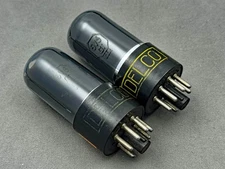 (2) DELCO Sylvania 6V6GT Power Tubes Gray Glass 1961 Tests NOS Amplitrex
