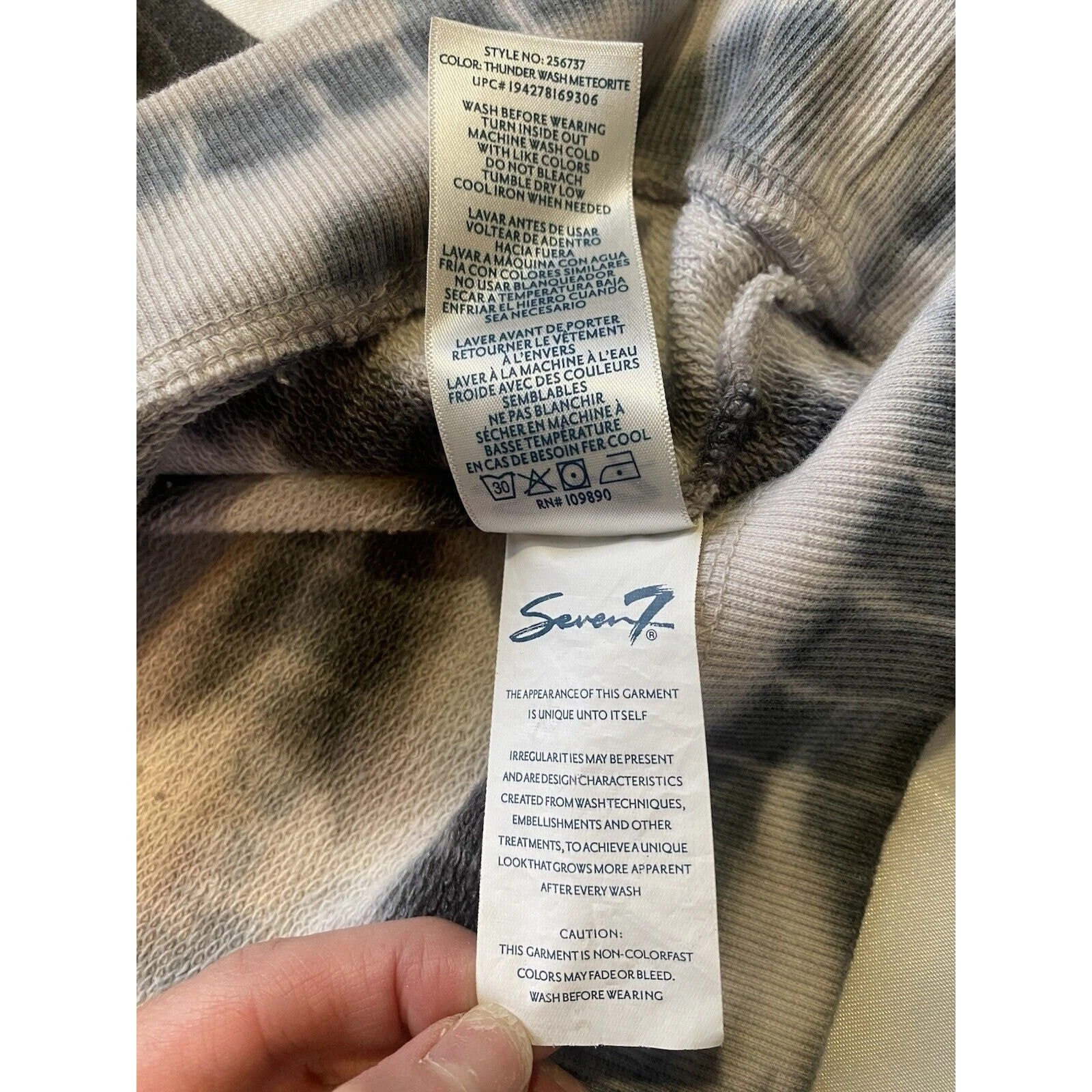 VETEMENTS Felpa con cappuccio 7 Seven For All Mankind donna XL maglione collo imbuto vestibilità rilassata