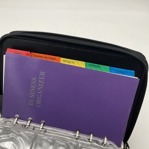 Maxim Collection Planner Organizer Calendar Black Calculator Card Holder Zipper - Picture 10 of 16