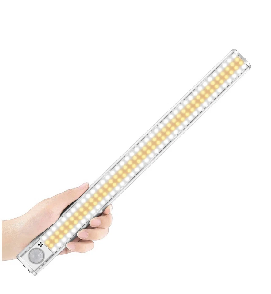 Paquete de 4 luces debajo del gabinete de 16 pulgadas, luces recargables con sensor de movimiento para interiores Foto 2 de 4